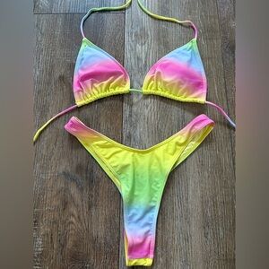 Icon swimwear cheeky bikini Large Vibrant Tie-Dye Bikini Set thong style